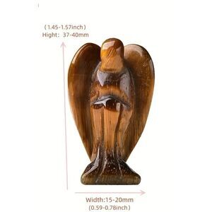 New! Natural Carved Stone Angel in Tigers Eye